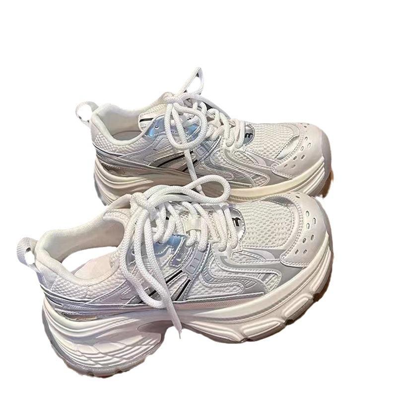 Daddy Shoes Women's 2025 New Popular Thick-soled Heightened Summer Breathable Mesh Women's Shoes Casual Sports Shoes Women