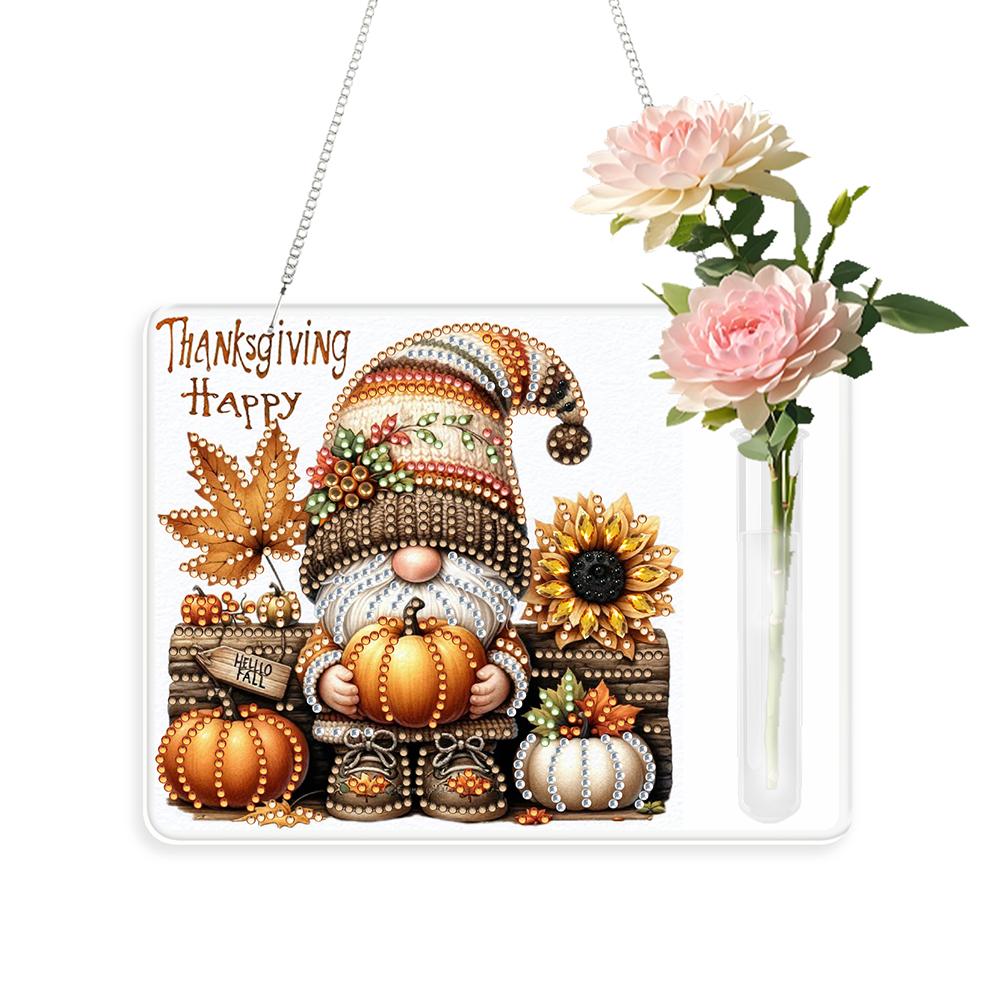 2D/Flache Acryl Wanddeko Vase Diamant Malerei Set Diamant Malerei Hängeornament Fensterhängekunst für Heimdeko