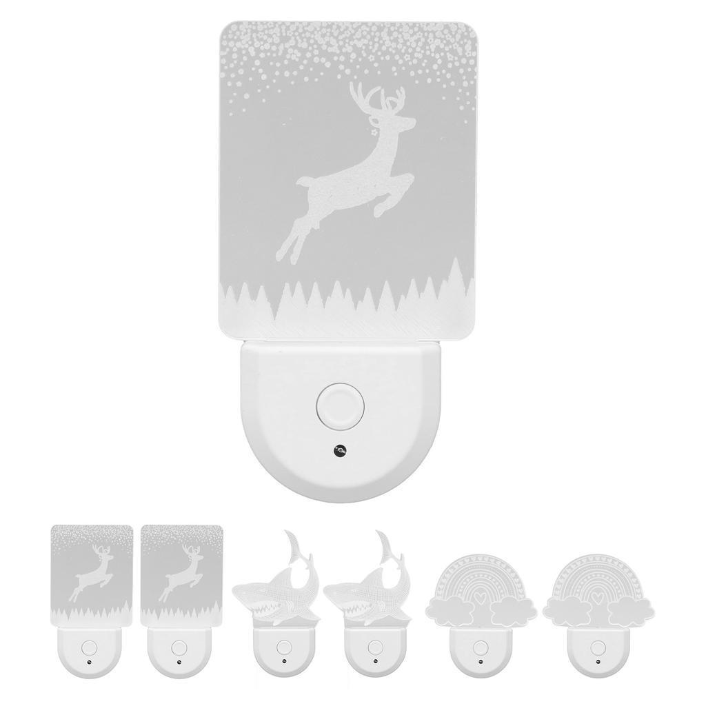 2Pcs Plug Into Wall Night Light Acrylic RGB Energy Efficient Light Sensing Xmas Night Lamp for Bedro