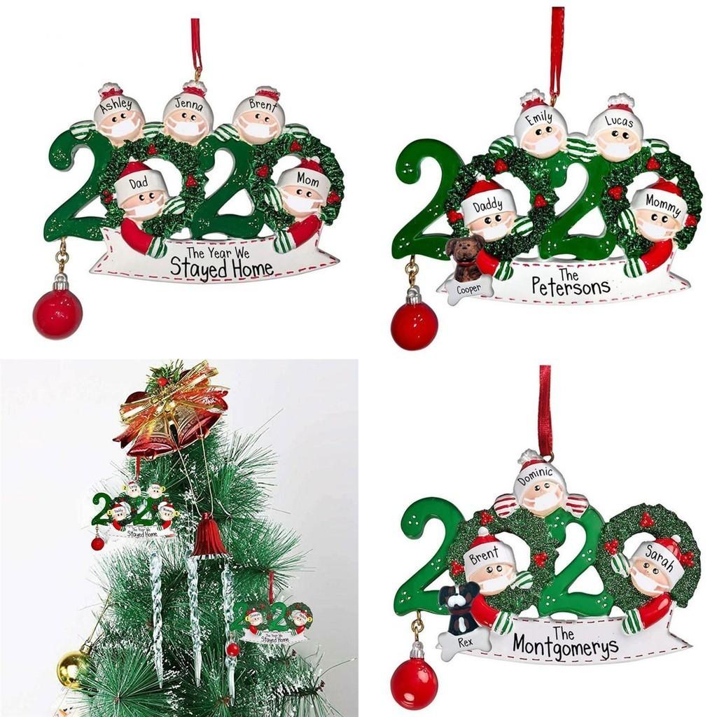 Colorful 2020 Christmas Tree Ornament Quarantine Family Xmas Lockdown Decoration For Lasting Memories