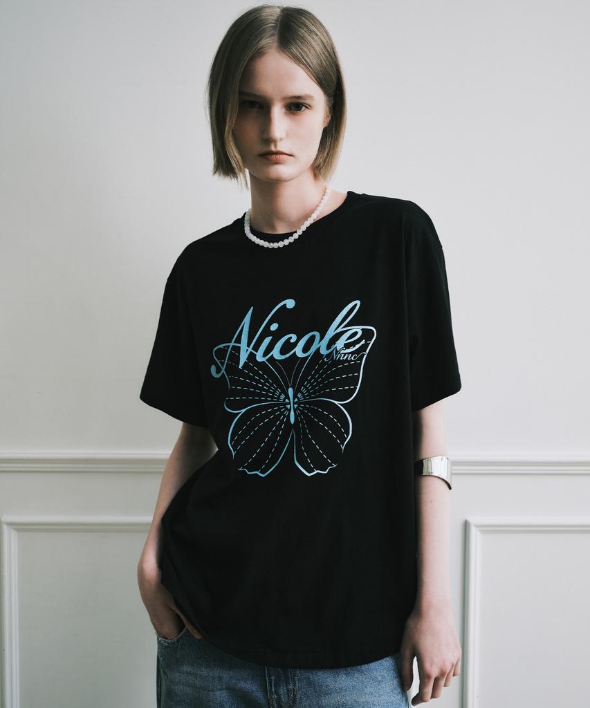 Nigaennikol Nicole Butterfly Sleeve Top_Black Mint
