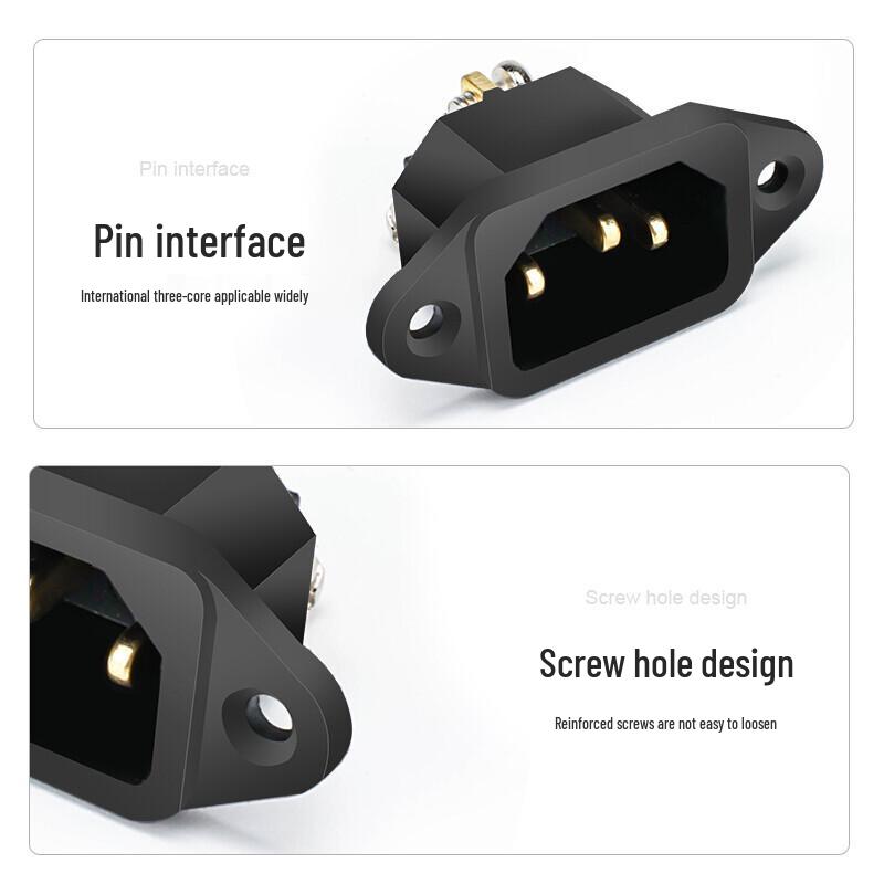 10A 250V Three-Pin Male Plug Socket with Screw Terminals for High-Pressure and Rice Cookers