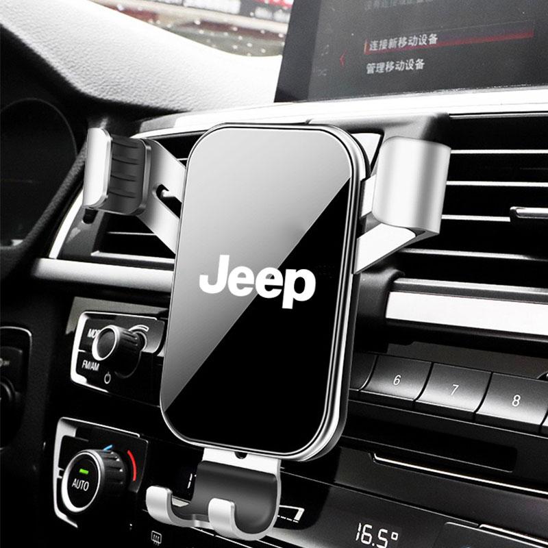 Auto Phone Holder Car Air Vent Clip Mount Mobile Phone Holder For Jeep TRAILHAWK COMMANDER LIBERTY Wrangler Lanyard Accessories AKY1