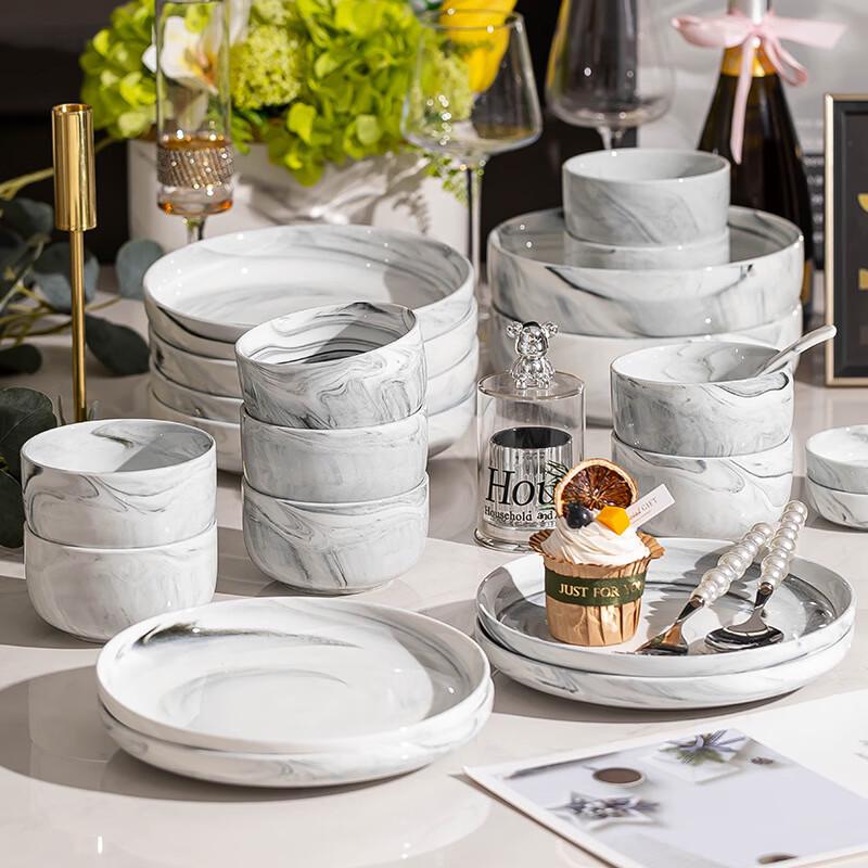 Kangmo Marble Ceramic Dinnerware Set