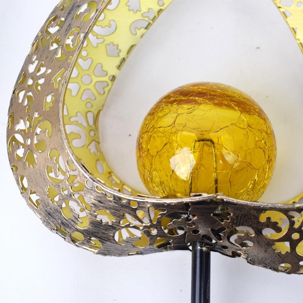 Solar Powered Garden Light Featuring Romantic Love Shape and Hollow Ironwork for Outdoor Decorative Illumination