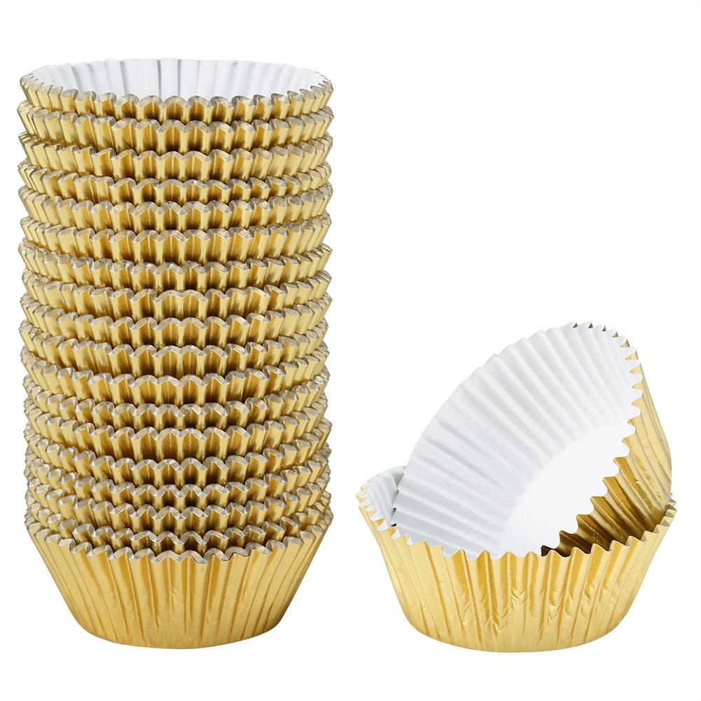 500PCS Aluminum Foil Paper Cake Cup Cupcake Liners Muffin Cases Kitchen Baking Tools
