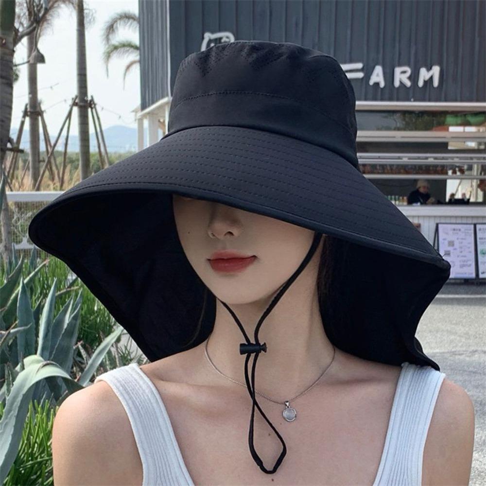 Wide Brim Shawl Fisherman Hat Anti UV Bucket Hat Fashion Panama Cap  Outdoor Sports