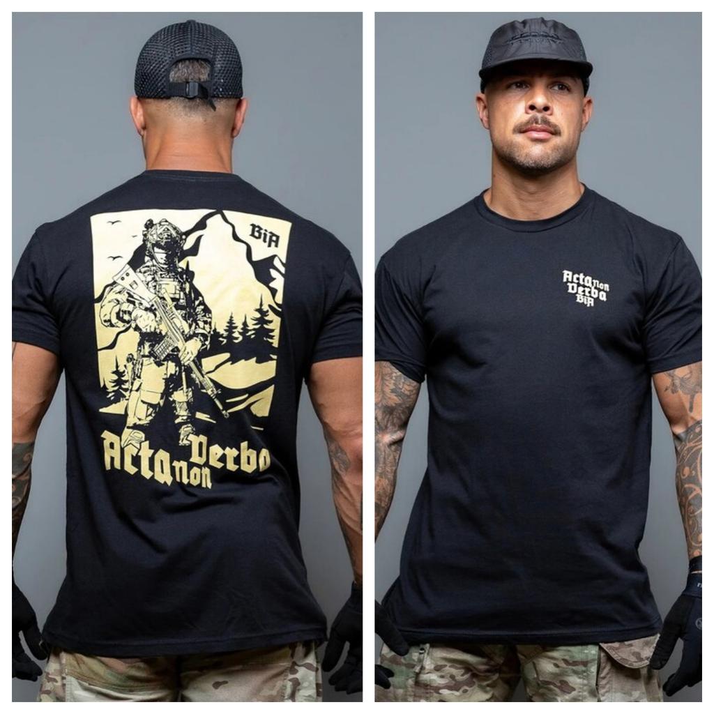 Brothers in Arms Acta Non Verba Militärische Taktik T-Shirt Baumwolle Grafik-T-Shirt Unisex Unisex Sommer Streetwear