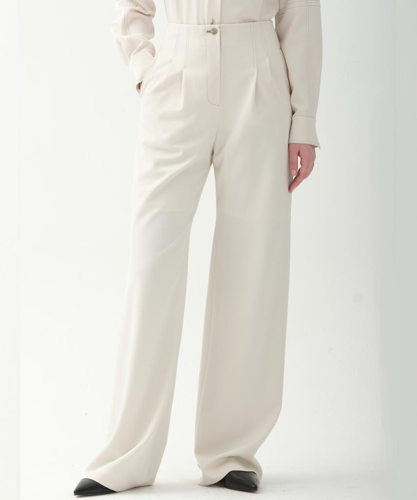 JUN BY JUN K Triple Stitch Pants_Cream