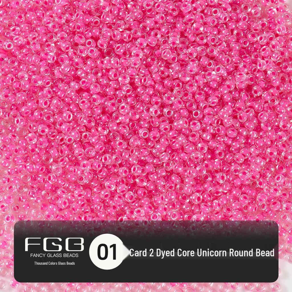 Thousand Color Unicorn Heart Glazed 2mm Round Glass Seed Beads for DIY Jewelry Accessories
