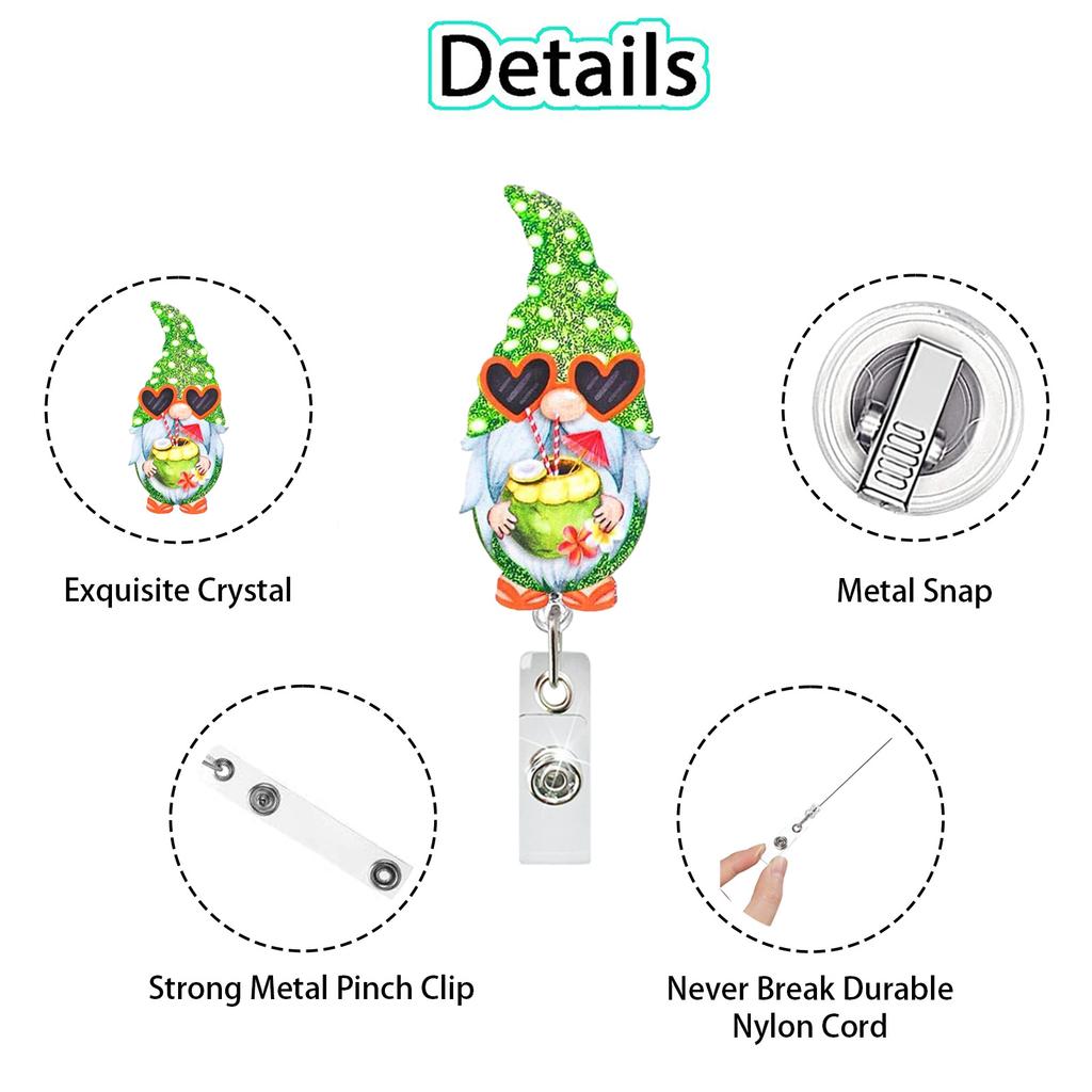 Hawaii Badge Holder Convenient Dwarf Acrylic Badge Reel Nurse Badge Reel Versatile Alligator Clip Id Holder For Exhibition Id