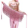 Trajes de danza del vientre para mujer, borlas de lentejuelas, pañuelos de cadera con cuentas, cadenas de cintura, vestidos de baile