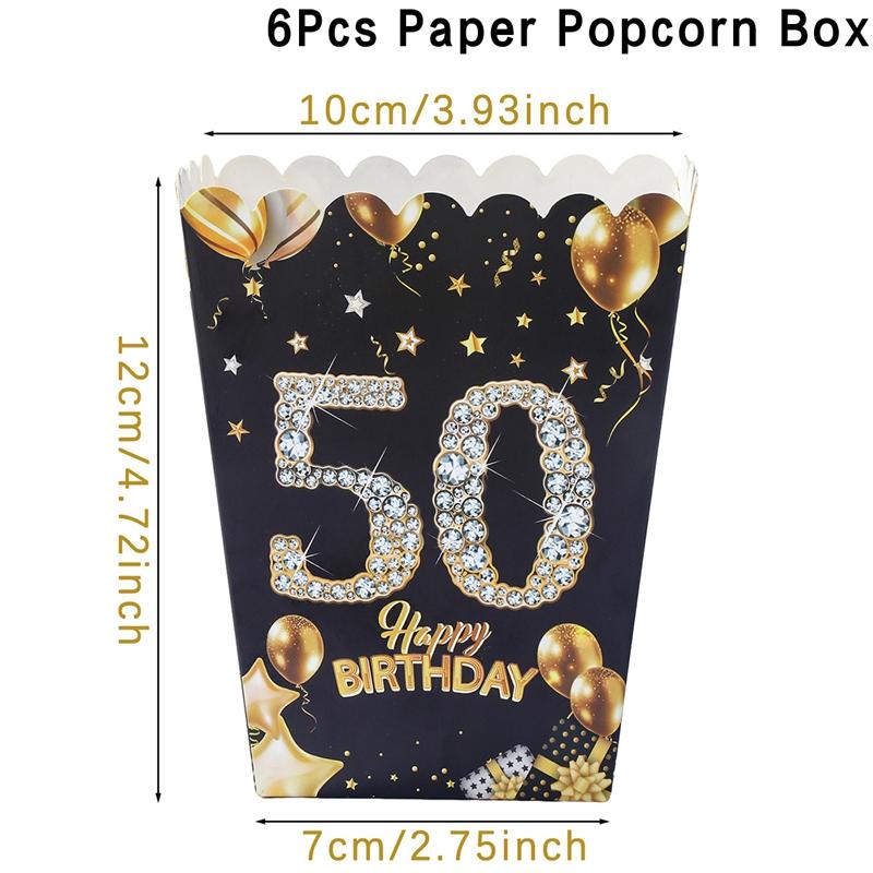 50th Black Gold Birthday Disposable Tableware Paper Plate Towels 50 Birthday Party Decoration 50th Birthday Birthday Anniversary