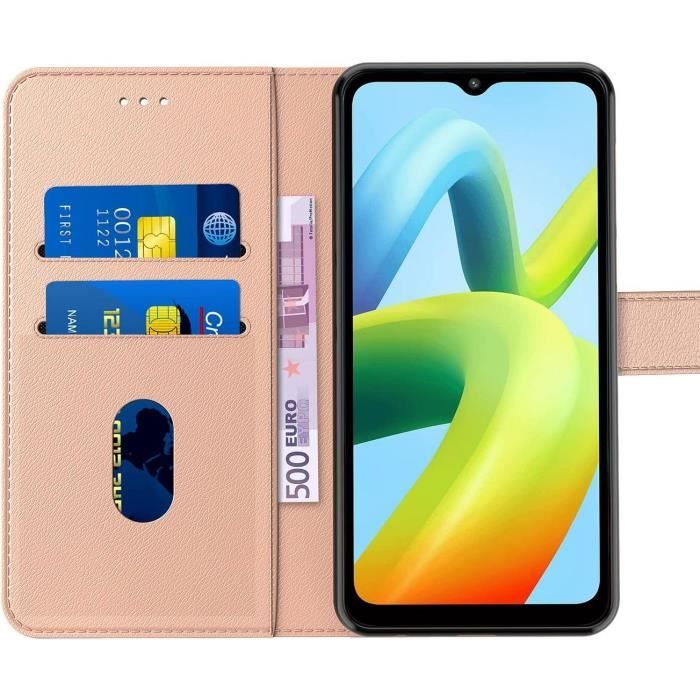 Coque pour Redmi Note 12 Pro 5G - Protection 360 Effet Cuir Fermeture Magnétique Protection Rose