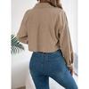 Autumn and Winter, Casual Jacket, Pocket, Long Sleeved, Corduroy, Short Jacket, Warm Jacket, Women's Clothing