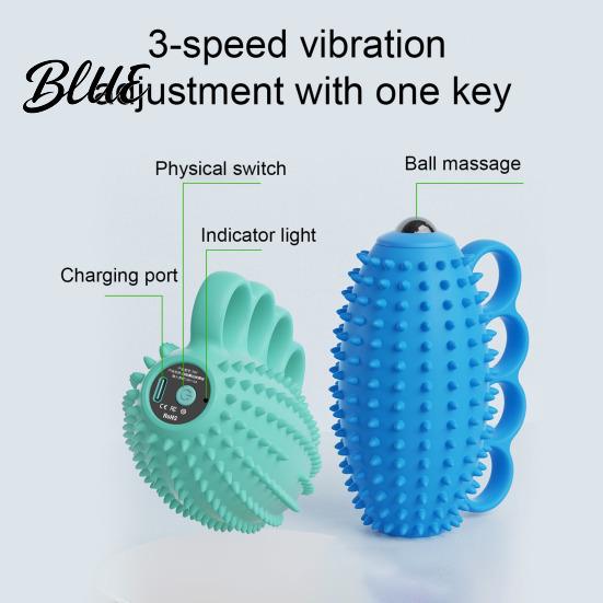 Adjustable Vibration Hand Massager Electric Finger Exercise Ball 3 Modes Therapy Grip Strengthener Carpal Tunnel Relief Silicone Squeeze Ball