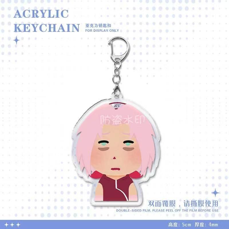 Anime Naruto Acrylic Keychain Accessaries Uzumaki Naruto Cartoon Keyring