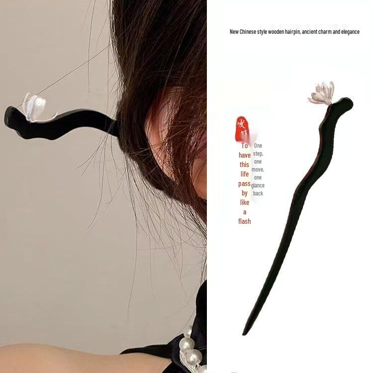 

Элегантная деревянная заколка для волос «Ландыш» - в традиционном китайском стиле для женщин, идеально подходит для изысканных причесок и нарядов ханьфу