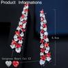 CMM Unique Love Heart Cut Sparkly Red Cubic Zirconia Long Dangle Drop Earrings for Women Jewelry Gift
