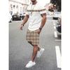 New Summer Men's Set Men's Street King T-Shirt Two-Piece Set Casual Wear Loose-Fit Crew Neck Beach Sports Set