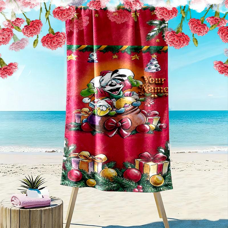 Diddl Custom Name Print Beach Towel, Large Soft Quick Dry Towel for Beach Camping Swimming