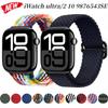Nylon Braided Loop Band for Apple Watch Ultra/2 49mm 10 9 8 7 46mm 45mm 41mm 6 5 4 SE 44mm 40mm Elastic Strap for iWatch 3 42mm