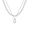 Unisex Multilayer Hip Hop Long Chain Necklace For Women Jewelry Gifts Square Pendant Necklace Accessories