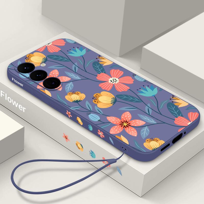 Květinově malovaná skořepina pro Samsung Galaxy S24 S22 Ultra Plus S23 S21 S20 Fe A52 A53 A54 A34 14 5g A51 A32 A13 4g Slim Shockproof Tpu Hybrid Case Cover