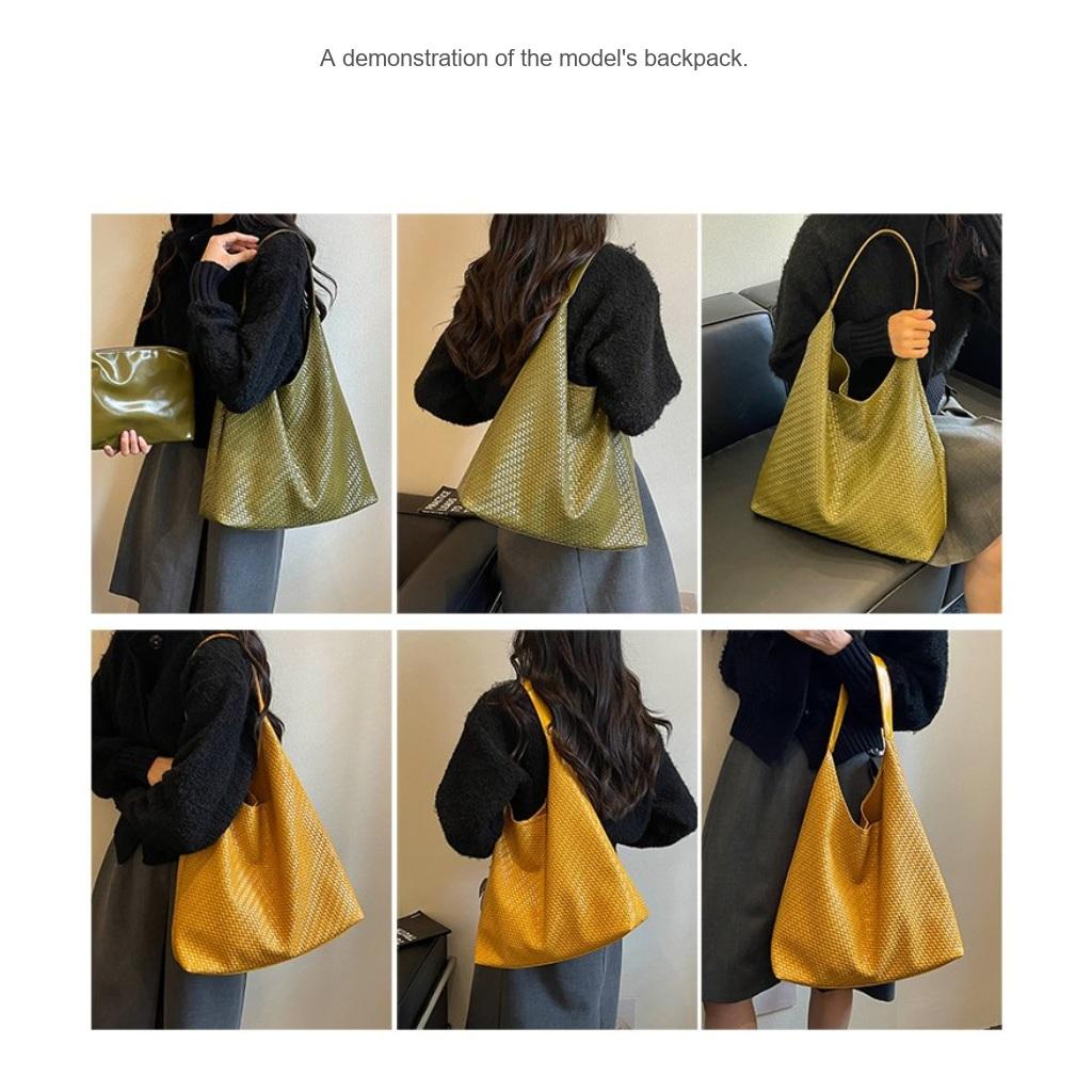 Xeie Thuk Tote Bag Women PU Woven Shoulder Daily