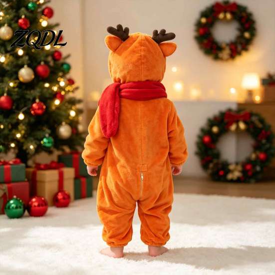 Měkké flanelové pyžamo pro chlapce, dívky, dětský zvířecí overalový kostým pro dívky, fleecový overal s kapucí, plyšové dárky, Halloweenská, vánoční párty a