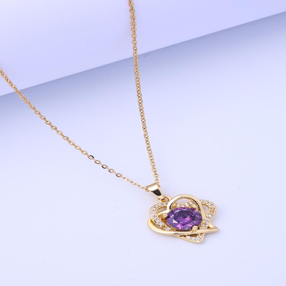 Copper micro inlaid pendant, electroplated titanium steel necklace pendant, zircon clover agile style, small waist DIY accessory