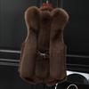 Fashionable Women Faux Fox Fur Vest Short Winter Coat Outerwear