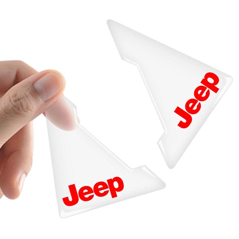 2Pcs Transparent Car Door Corner Cover Anti-Scratch Protection Sticker For Jeep Renegade Wrangler JK JL Grand Cherokee Compass Patriot