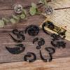 9pcs / Set Acrylic Earrings Punk Style Ear Stud Piercing Jewelry