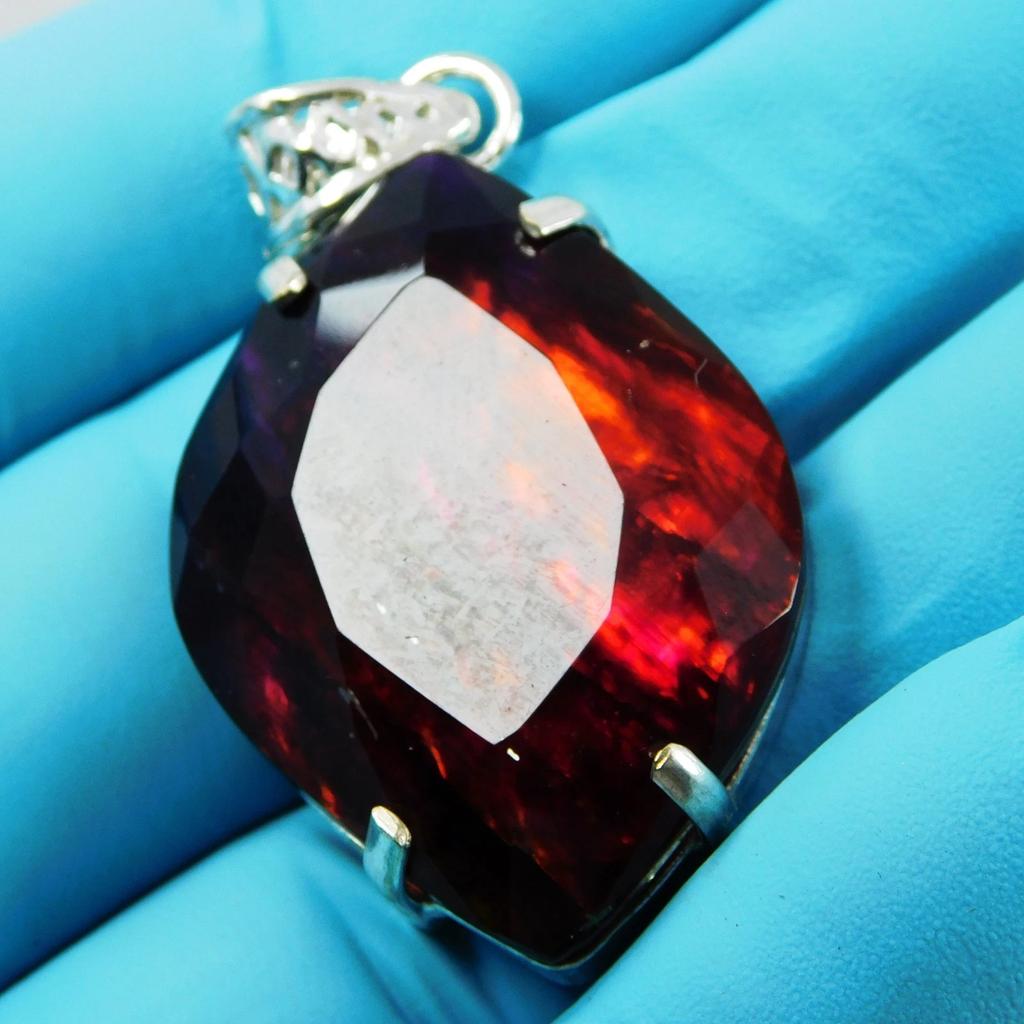 CERTIFIED 80.70 Ct Natural Ammolite Pendant 925 Solid Silver Loose Gemstone
