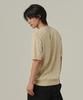 ANALOG MOOD Cable Round Short Sleeve Knit (Beige)