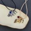 Women Fashion Long Rope Neckalce Cartoon Horse Pendent Necklaces Vintage Sweater Chain  Jewelry
