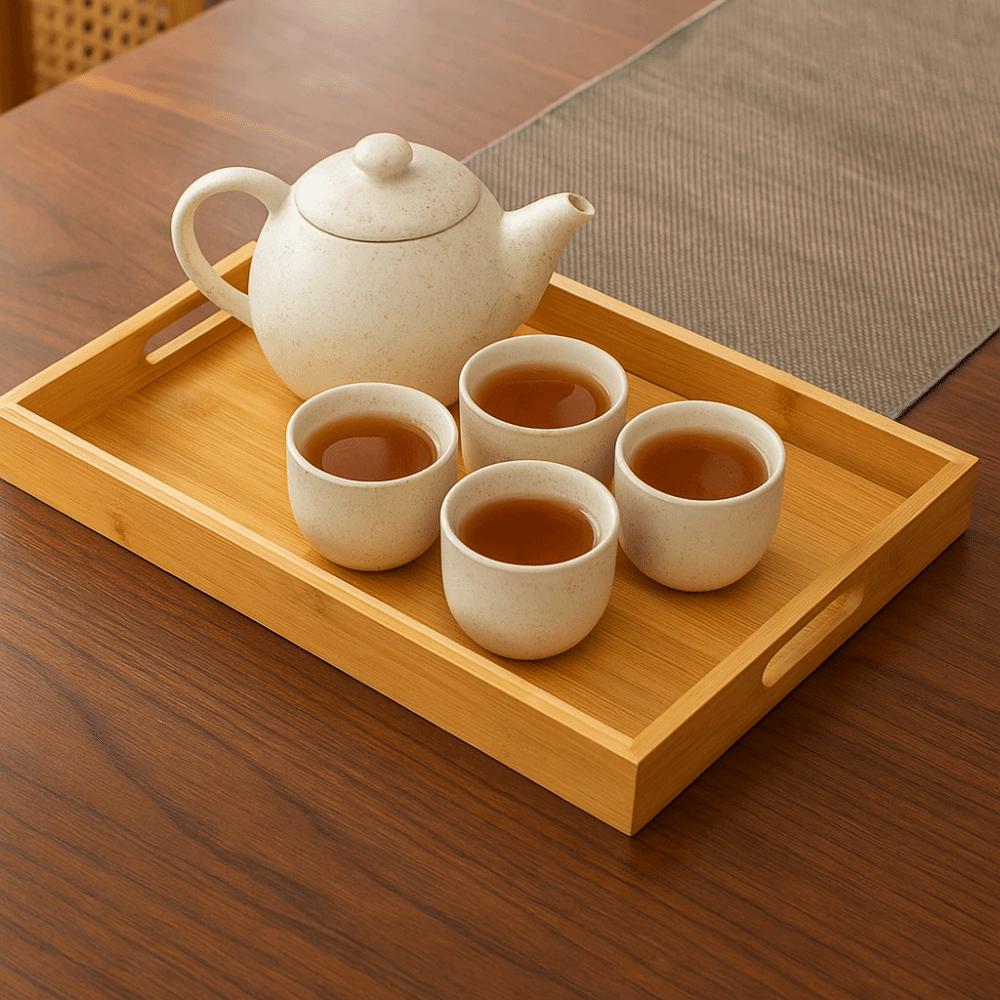 Rectangle Bamboo Tray Stylish Design Food Tray Multi-Purpose Fruit Tray  Kitchen Use