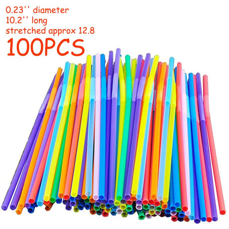 1000-4000Pcs Multicolor Kunststof Straws for Wedding Party Supplies Beverage Kitchen Cocktail Drinking Straws pajitas plastique