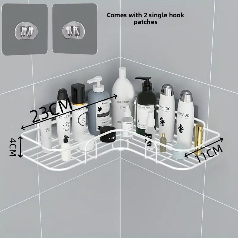 2 pièces Étagère d'angle de douche résistante à la rouille, Étagère de rangement murale pour salle de bain, Convient pour ranger shampooing, tonique et cosmétiques.