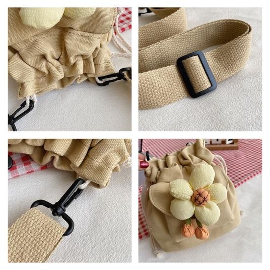 

Norallcheer Холстовая сумка через плечо с корейским цветочным узором и шнурком чёрный