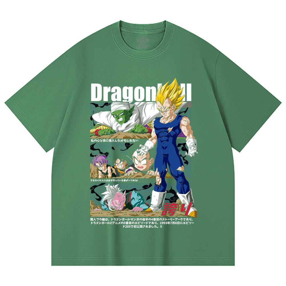230 Gsm 100% Cotton Dragon Ball V6 Majin Vegeta Print Unisex Heavy Cotton T Shirt