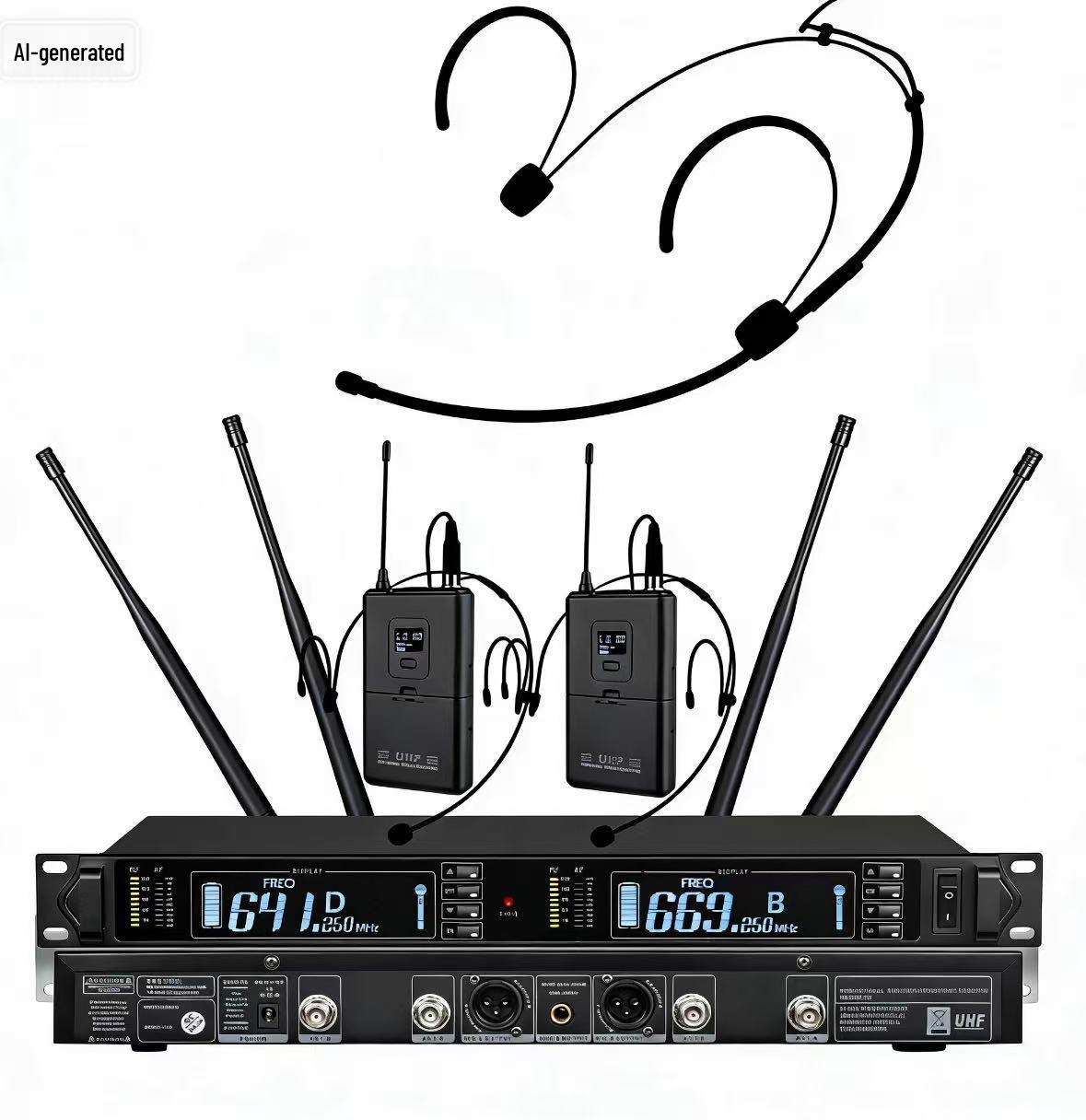 

Wireless True Diversity Headset Microphone - Dual Channel EU Plug