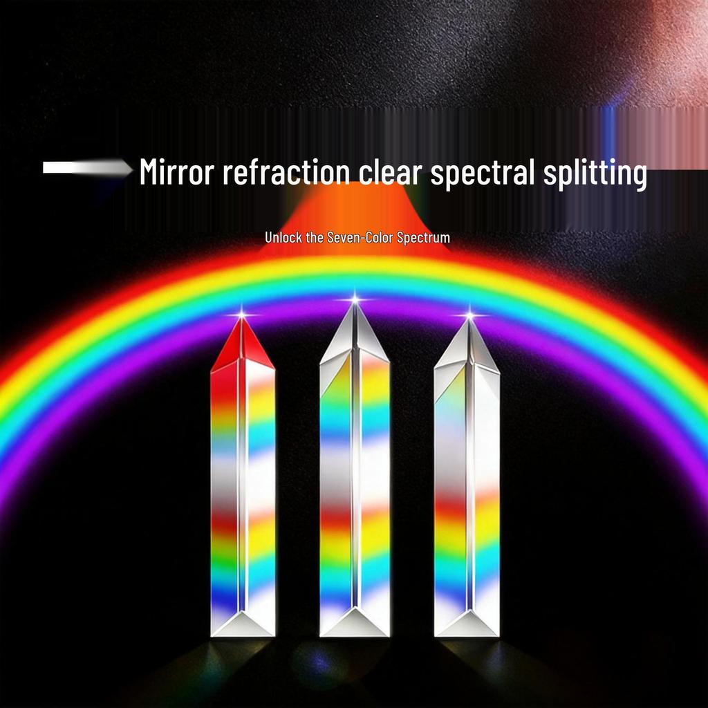 Optical Triangular Prism K9 Crystal Glass for Physics Teaching and Children's Toy
