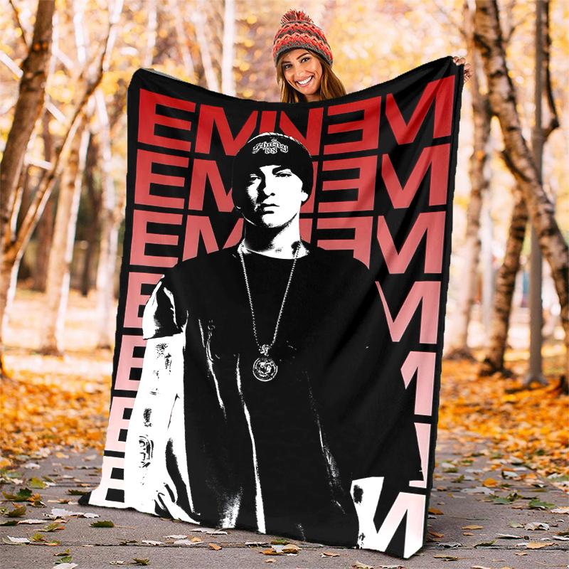 Eminem Flannel Blanket Soft All-Season Throw, Design for Camping, Car Travel, Hiking Sofa, Bed, Office Perfect Gift for Parties