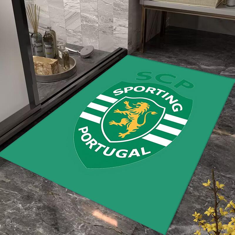Portugal: Lion Emblem Green Shield carpet Suitable for all seasons floor mats Office chair cushion Fashion Bathroom mat