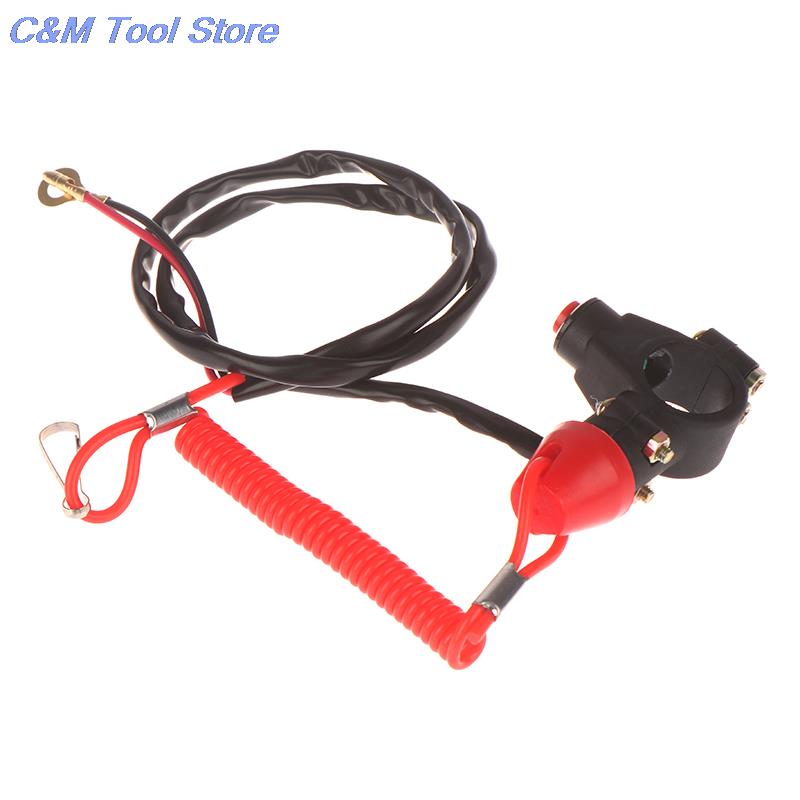 ATV Motorcycle Boat Tether Lanyard Emergency Kill Stop Engine Switch Push Button Interruptor De Parada Del Motor De Matar