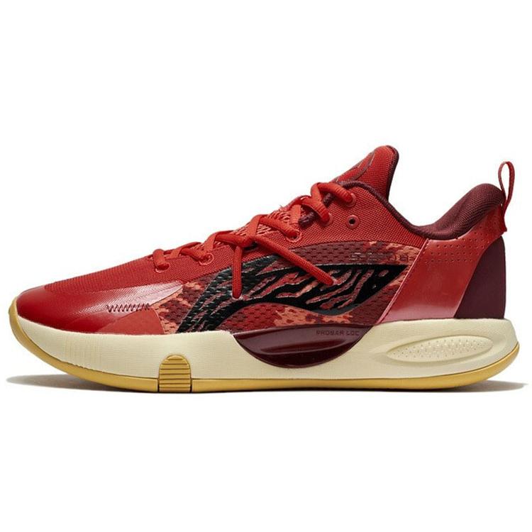 New LINING Speed 8 Basketball Shoes Men Low Top Fiery Red/Deep Chestnut Red ABPS003-5
