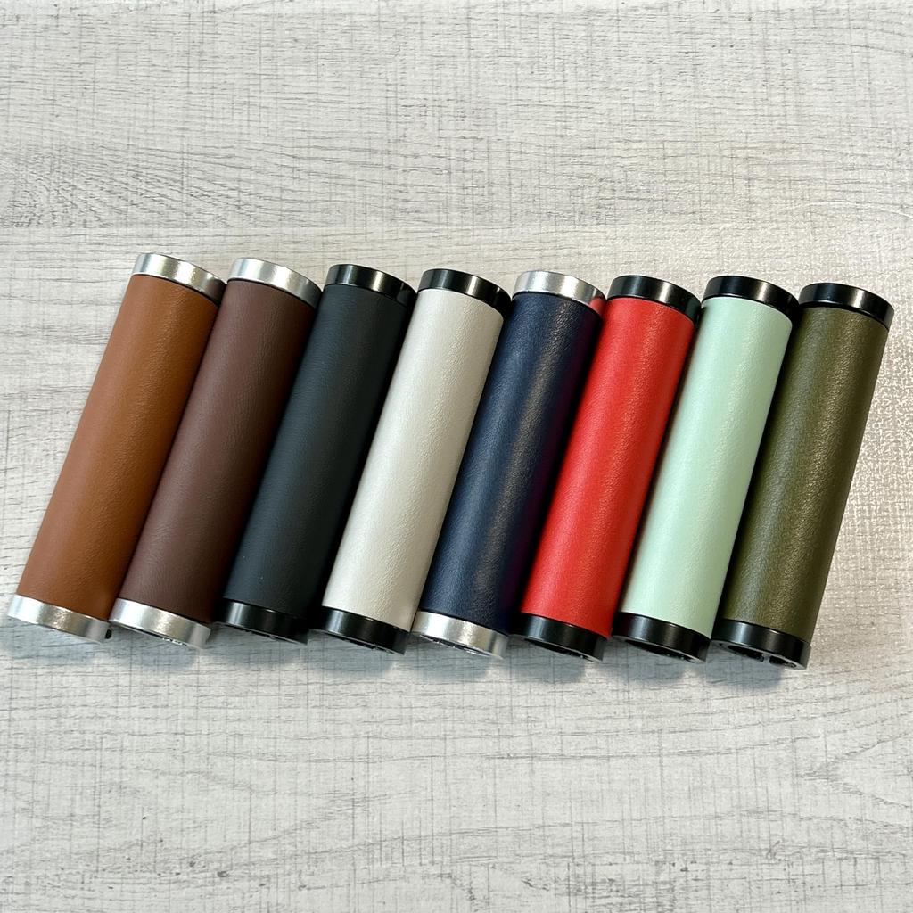 Bicycle Grip Handle Grip Cylindrical Leather Look Double Lock-on 22.2mm