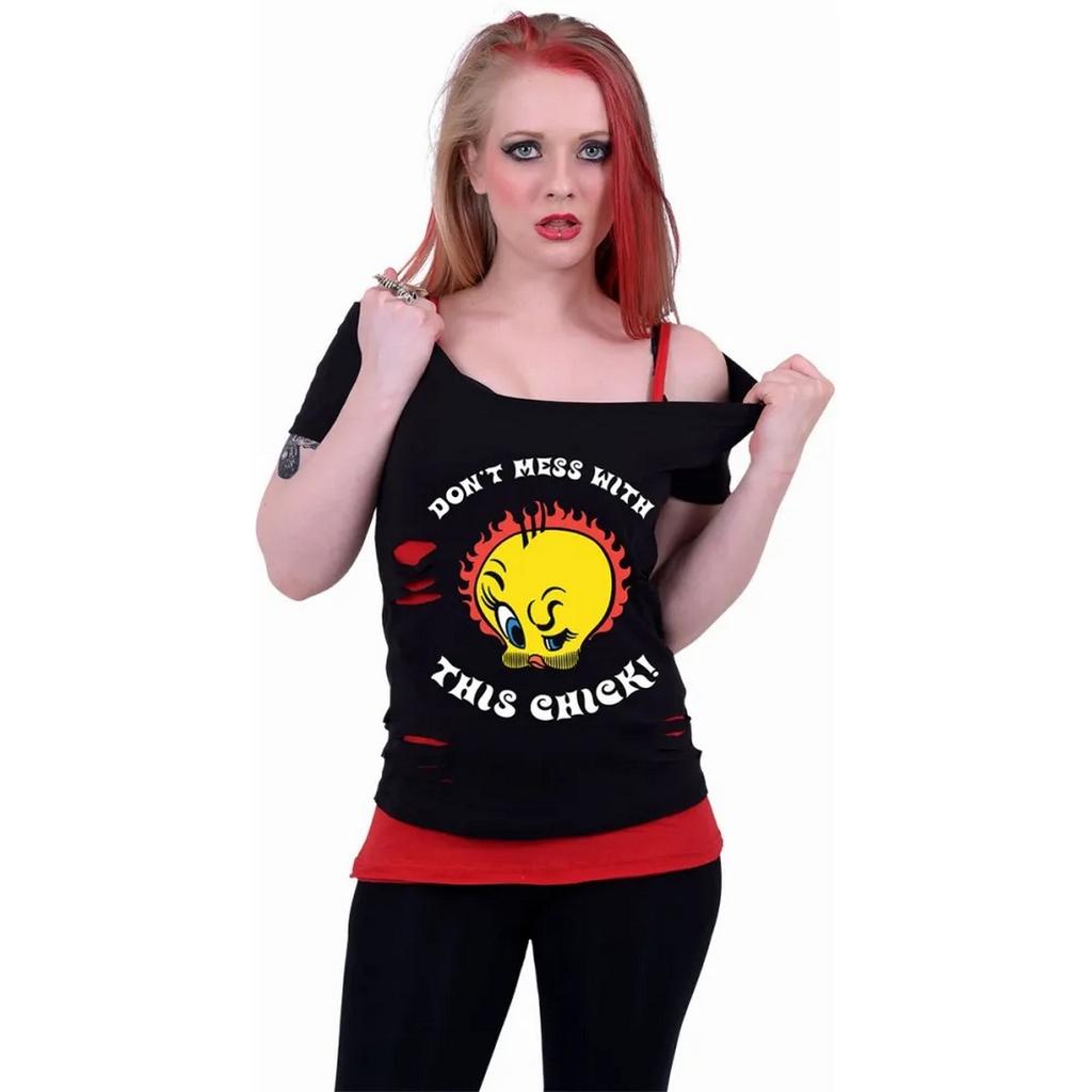 Looney Tunes Womens/Ladies Tough Chick Tweety Top